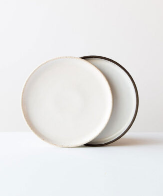 Beige Serveware Ceramic White Matte Plates